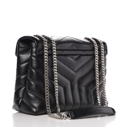 Saint Laurent Calfskin Y Quilted Monogram Small Loulou Chain Satchel Black 6 of 10
