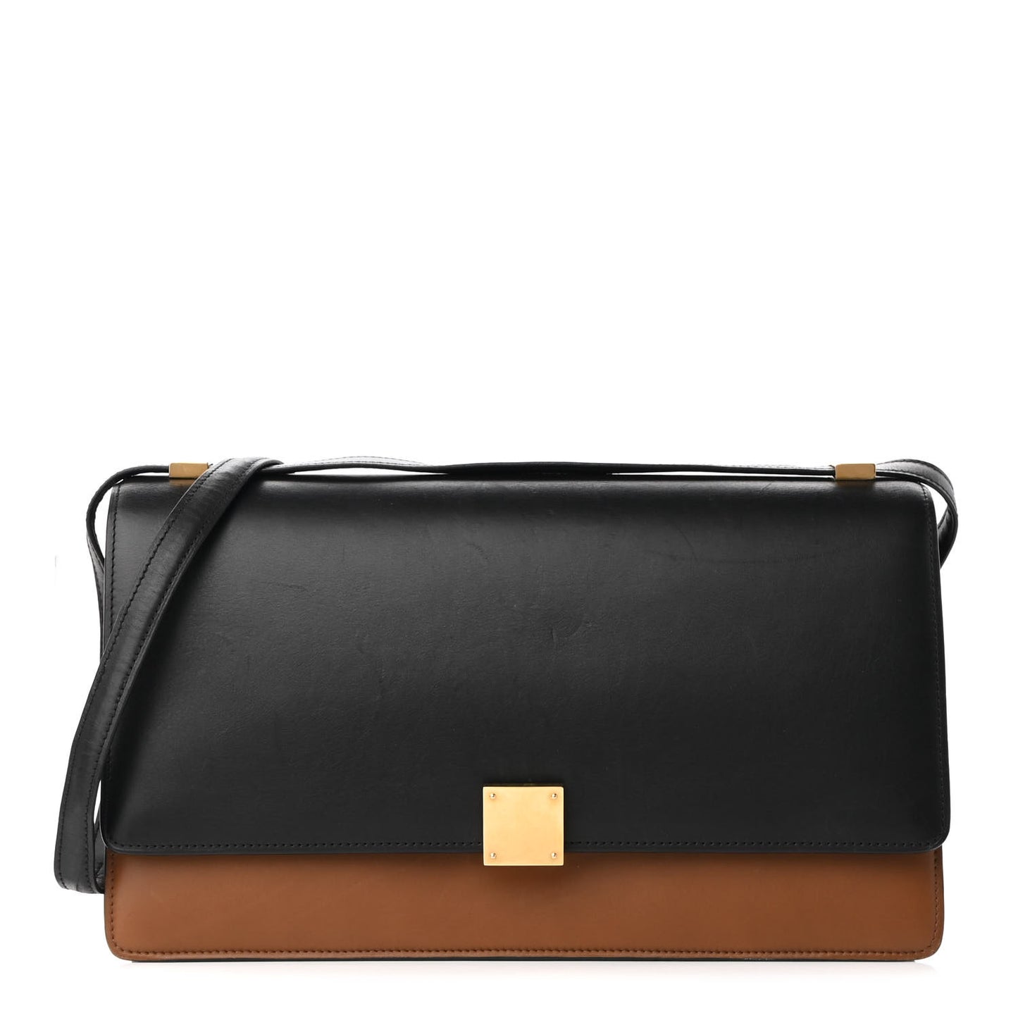 Calfskin Medium Bi-Color Case Flap Camel
