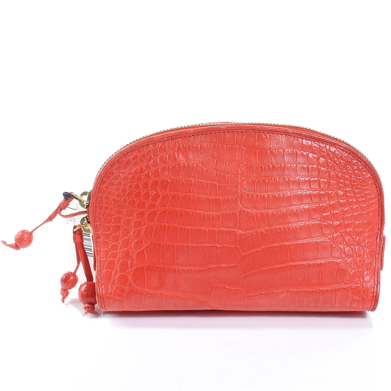 Nancy Gonzalez Crocodile Cosmetic Case Coral 1 of 6
