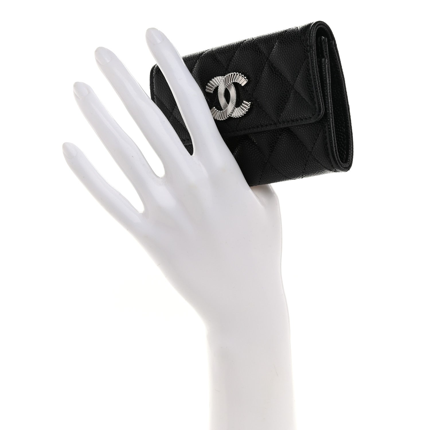 Chanel Caviar Quilted CC Flap Card Holder Black 2 of 9