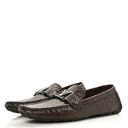 Louis Vuitton Crocodile Mens Monte Carlo Loafers 11 Brown 3 of 8