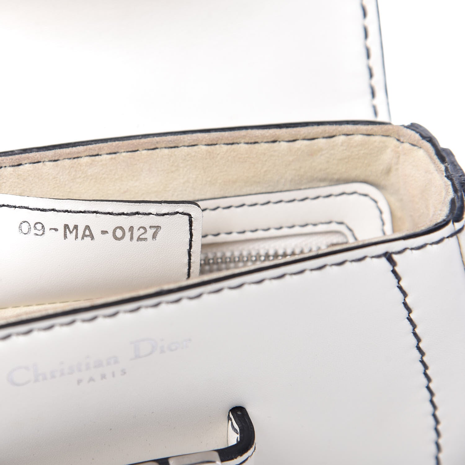 Christian Dior Calfskin Mini D Fence Saddle Bag White 9 of 10