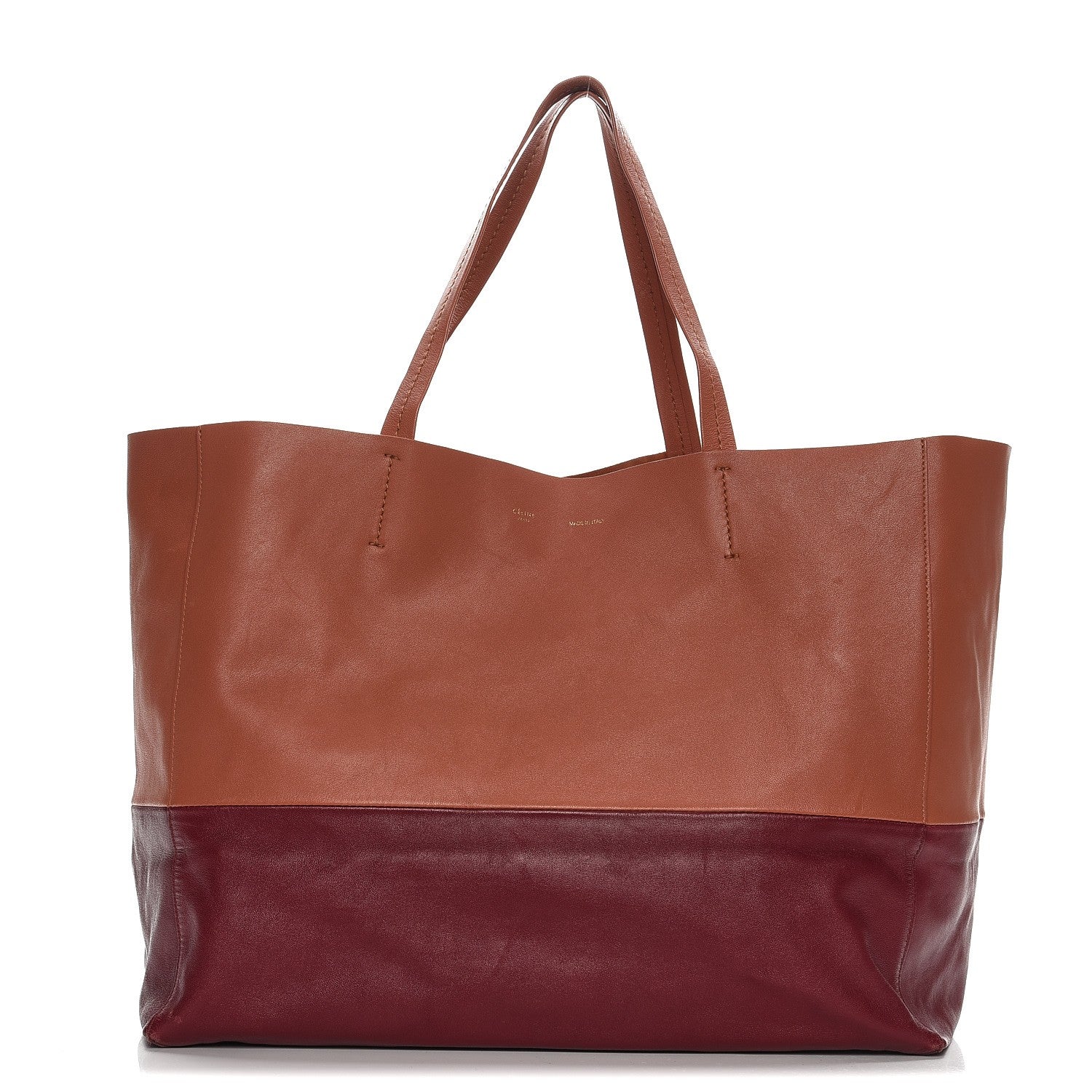 Celine Smooth Lambskin Horizontal Bi-Cabas Terracotta 1 of 13