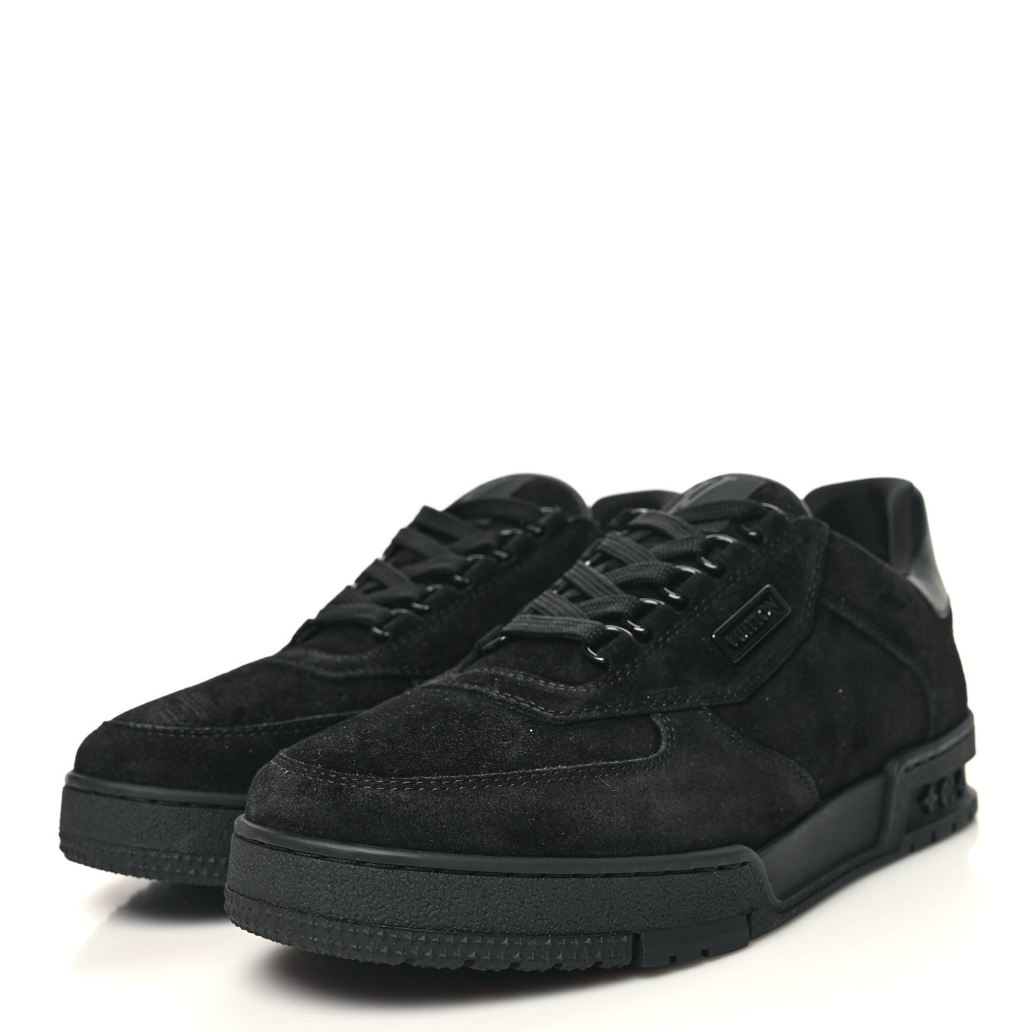 Louis Vuitton Suede Mens LV Trainer Sneakers 8.5 Black 3 of 8