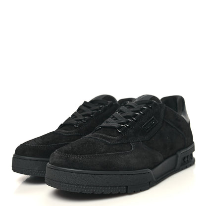 Louis Vuitton Suede Mens LV Trainer Sneakers 8.5 Black 3 of 8
