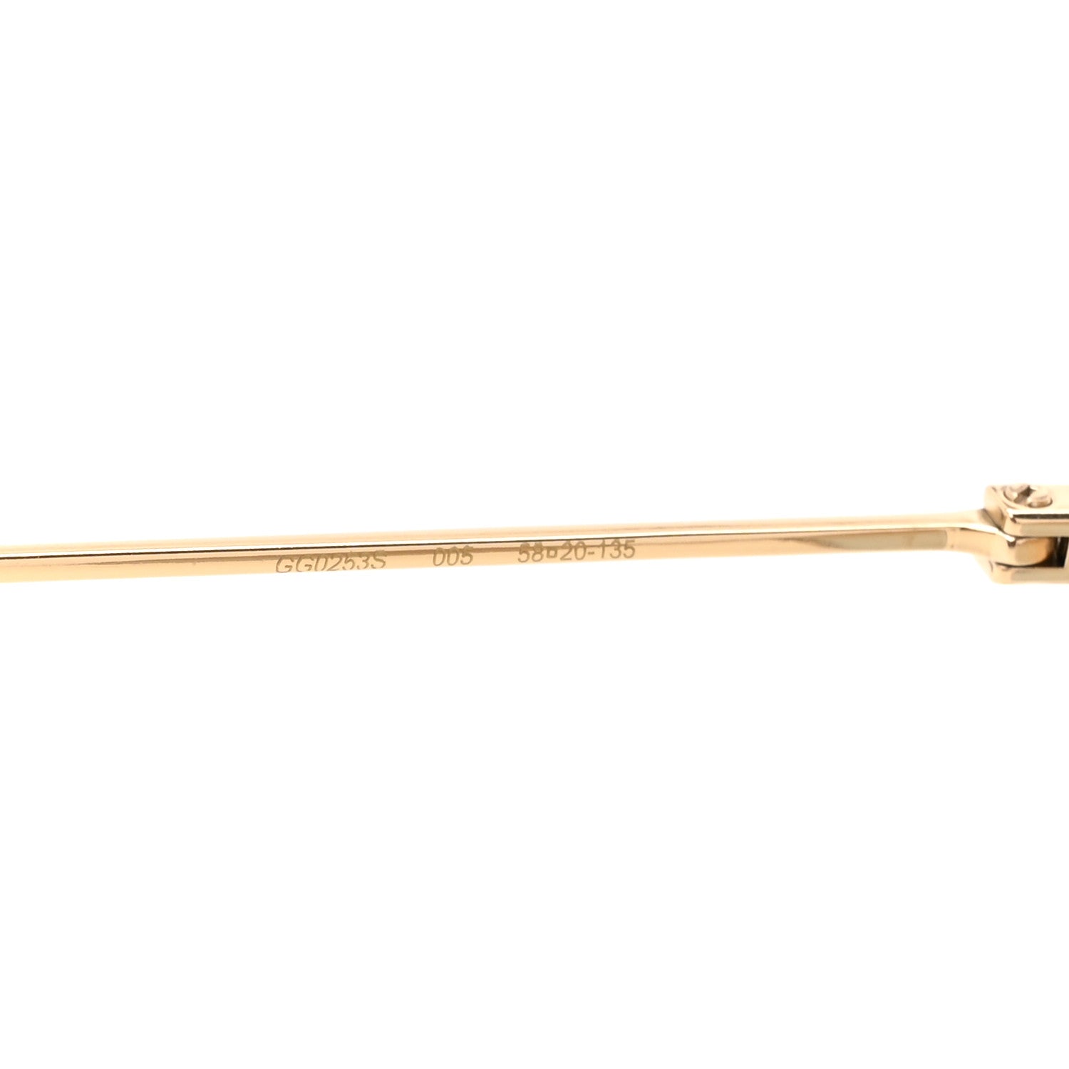 Gucci Metal Round Pearl Tip Sunglasses GG0253S Gold 5 of 8