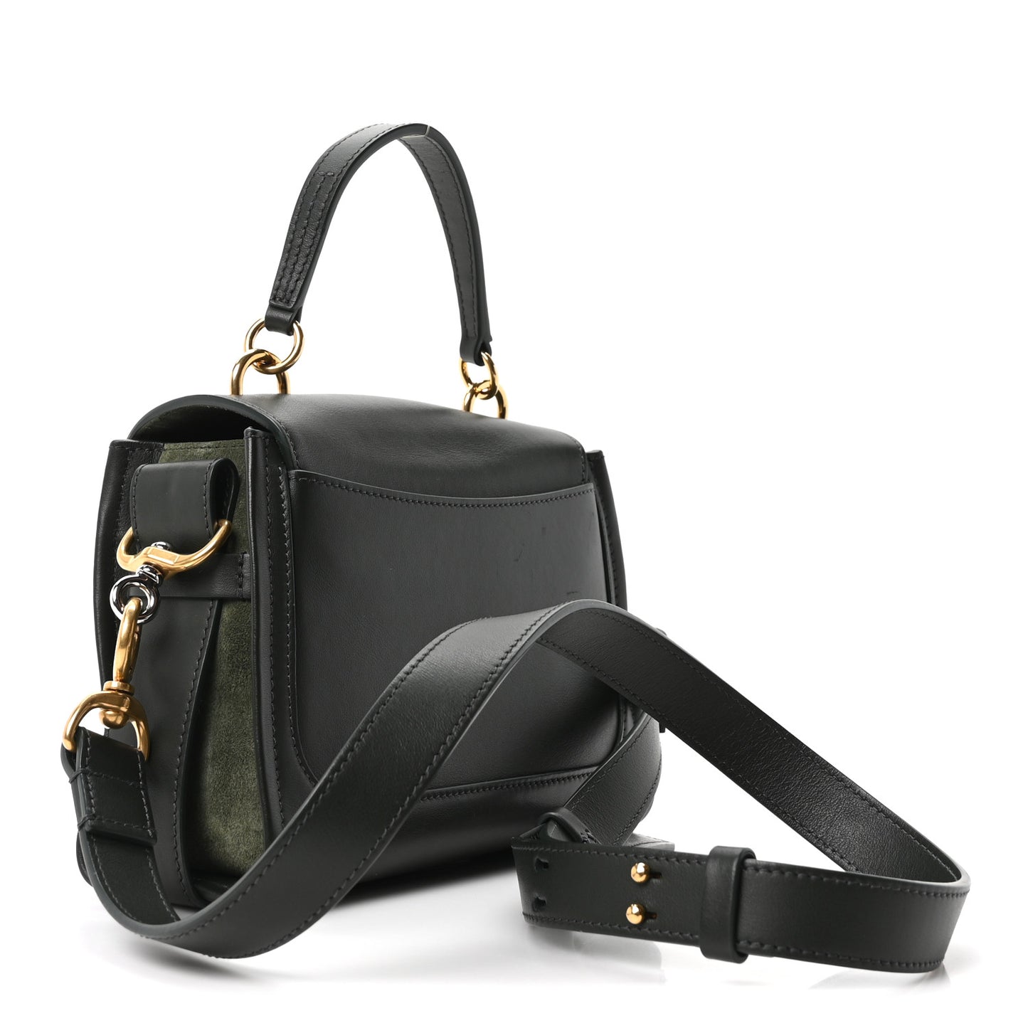 Calfskin Suede Mini Tess Day Bag Black Olive