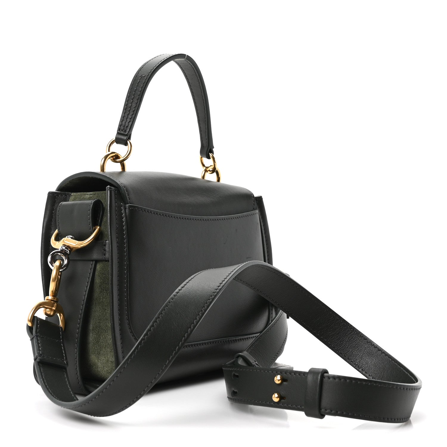 Chloe Calfskin Suede Mini Tess Day Bag Black Olive 3 of 10