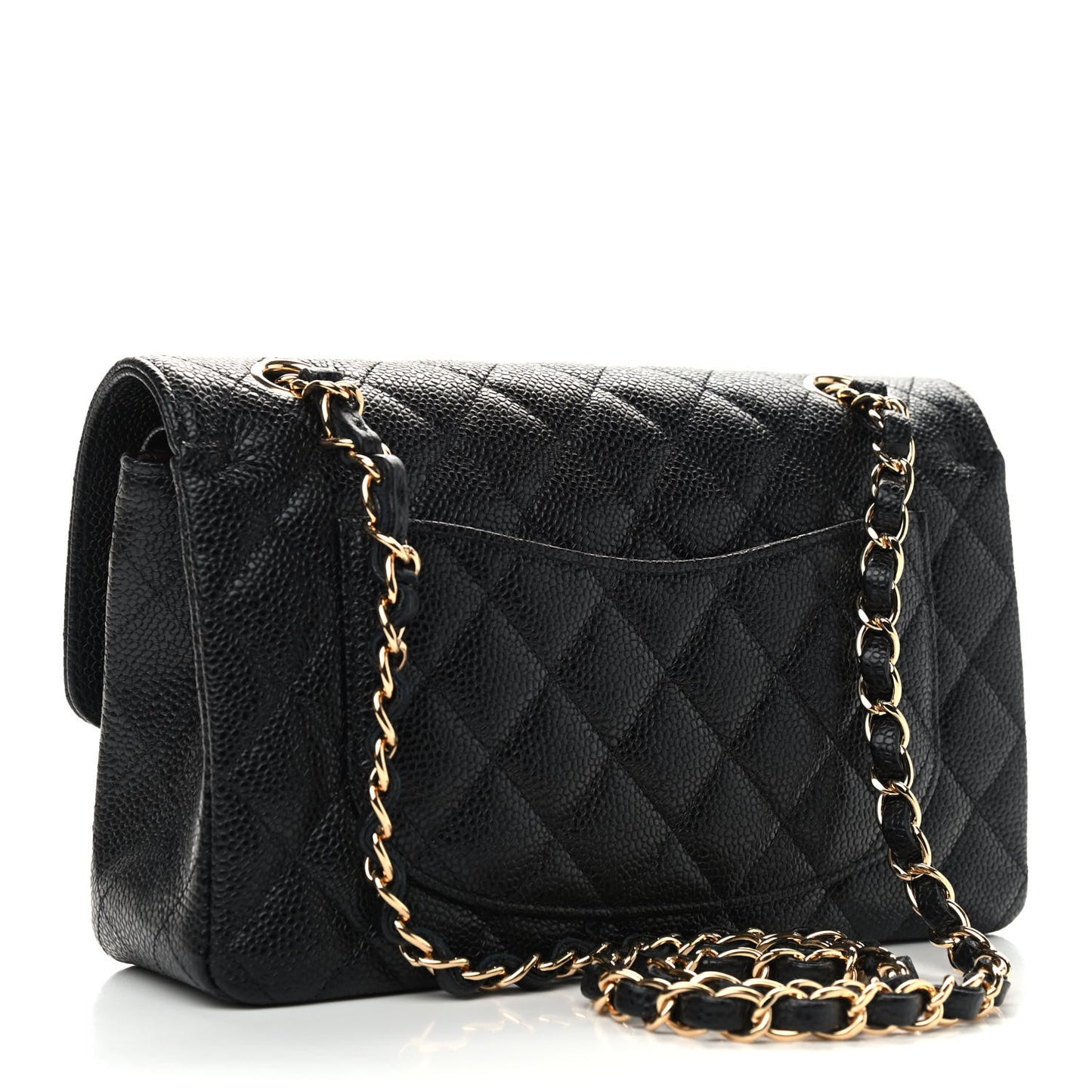 Caviar Quilted Small Double Flap Black