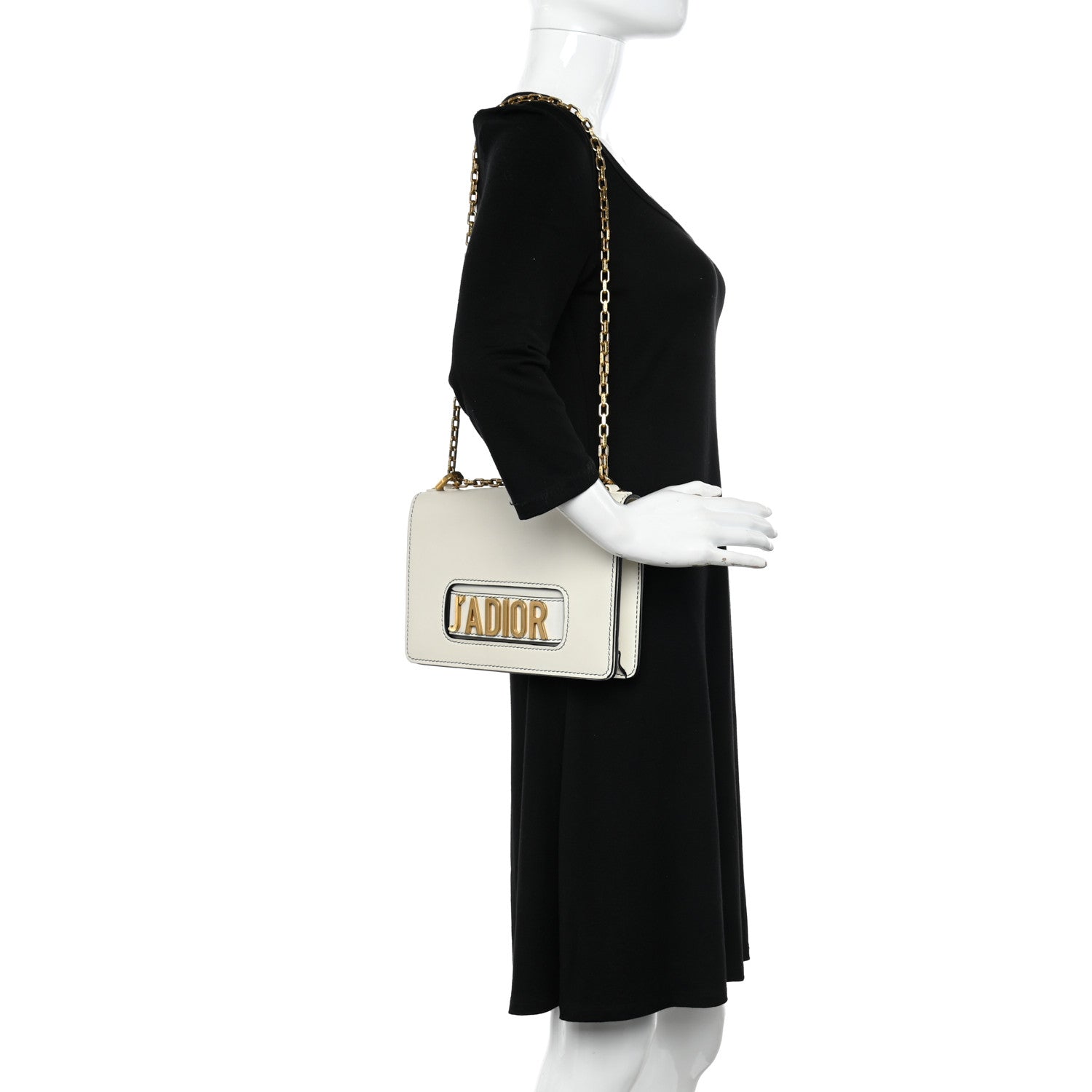 Christian Dior Calfskin J'Adior Chain Flap Bag Off White 2 of 10