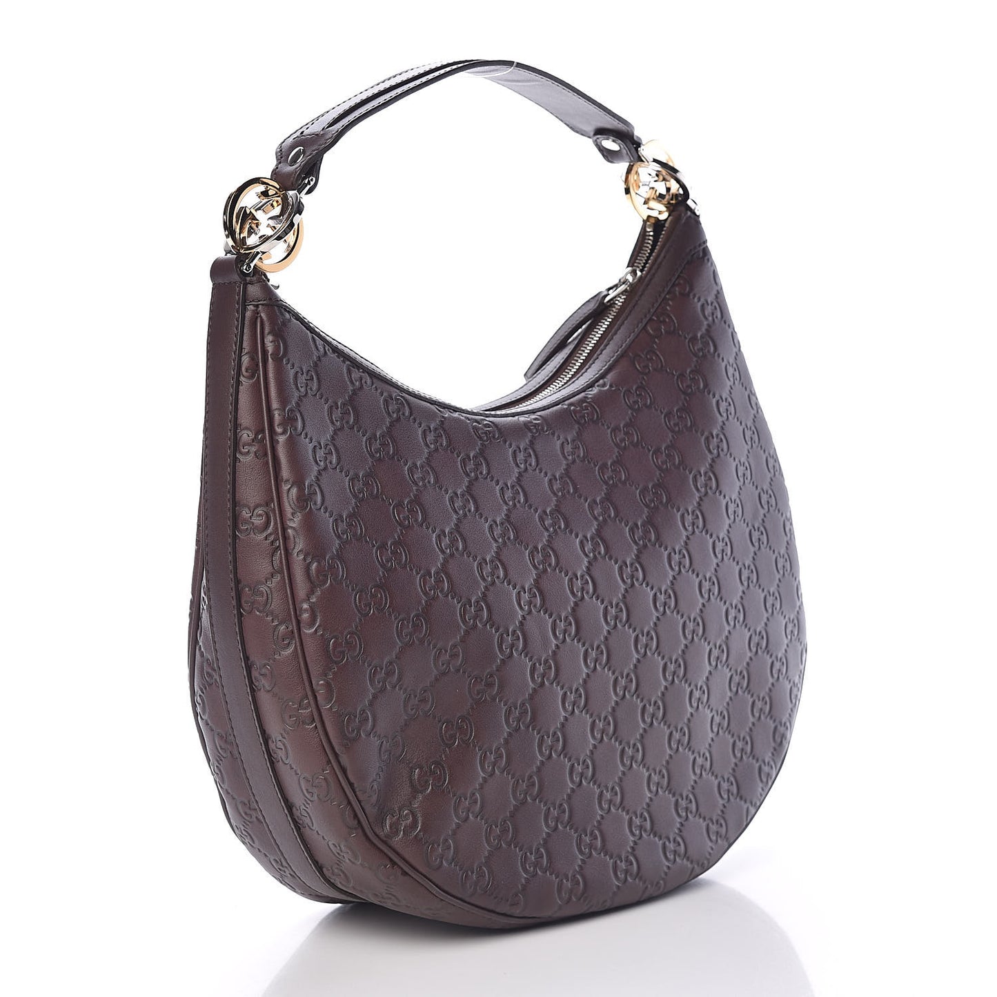 Guccissima Medium GG Twins Hobo Dark Brown
