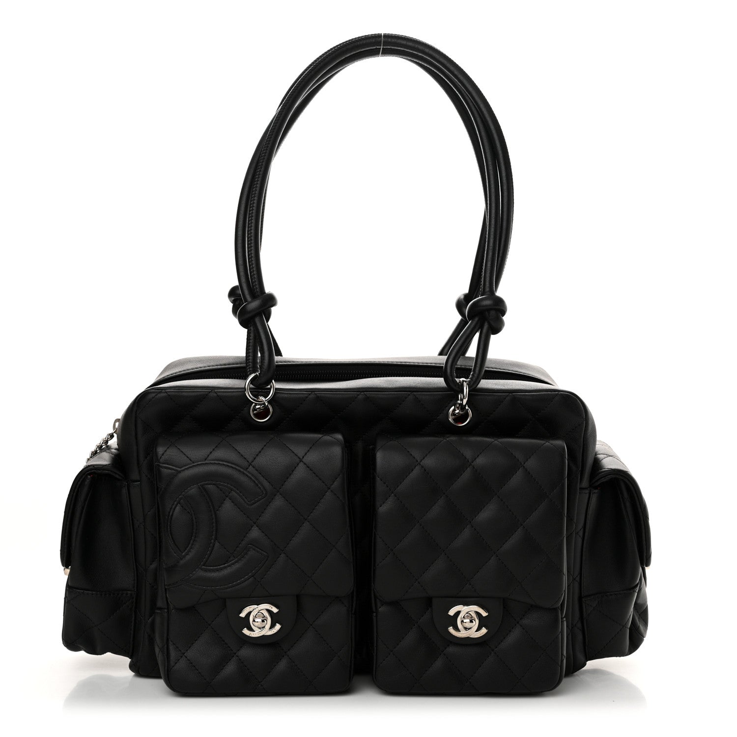 Chanel Calfskin Quilted Large Cambon Multipocket Reporter Black 1 of 12