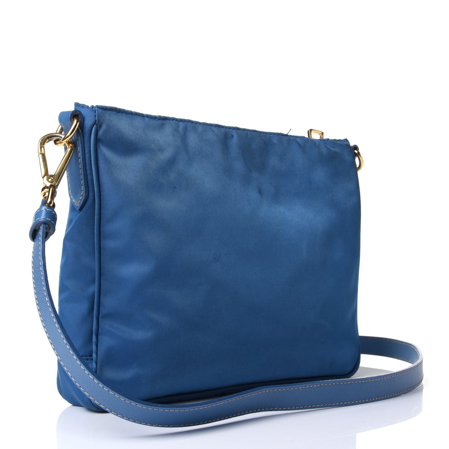 Tessuto Nylon Saffiano Crossbody Bag Cobalto