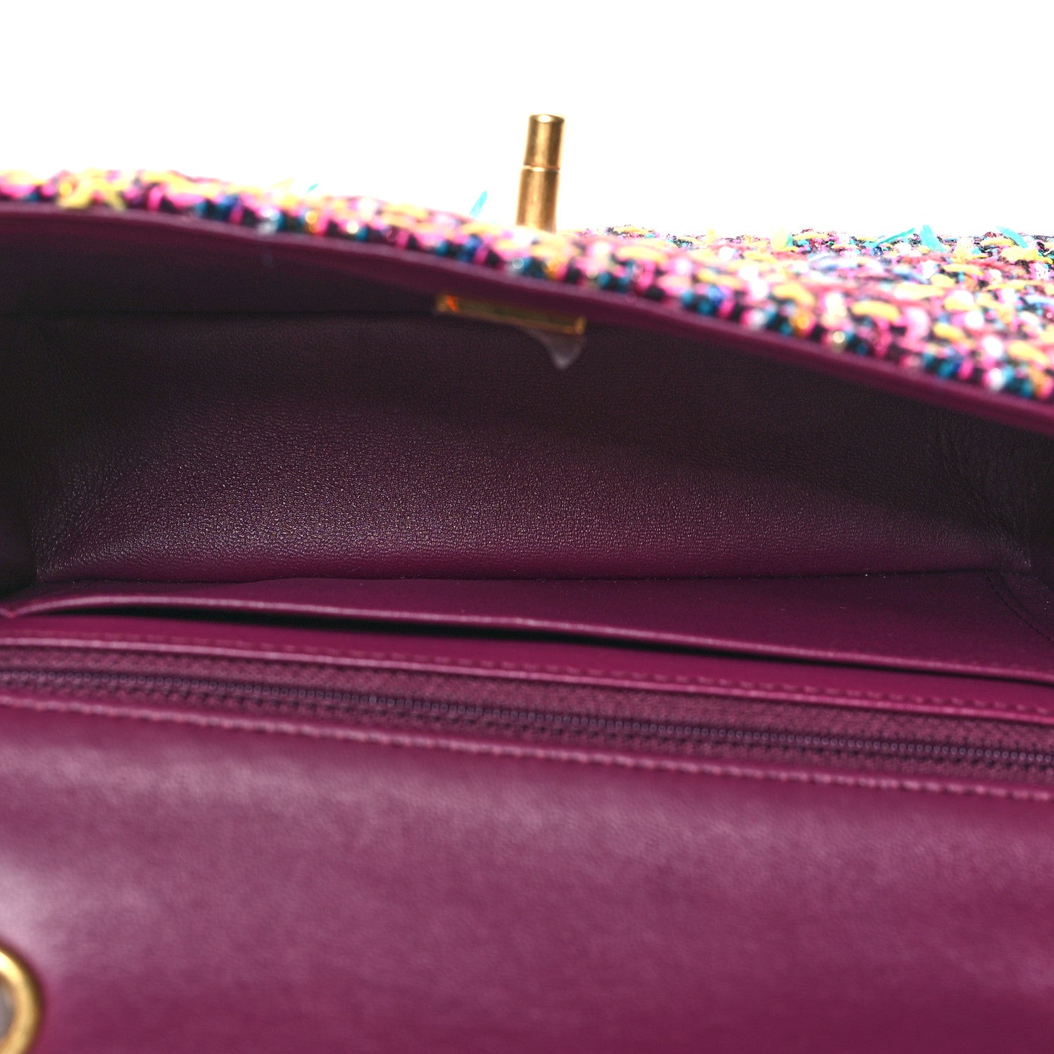 Chanel Tweed Quilted Mini Rectangular Flap Pink Multicolor 5 of 11
