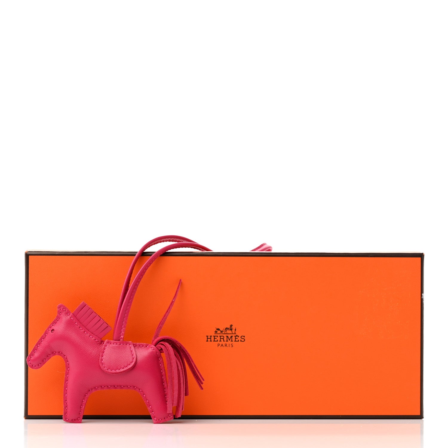 Hermes Milo Lambskin Grigri Rodeo Horse Bag Charm PM Rose Mexico 5 of 5