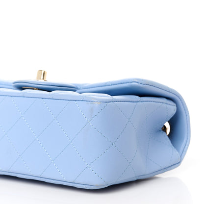 Chanel Lambskin Quilted Mini Rectangular Flap Light Blue 11 of 11