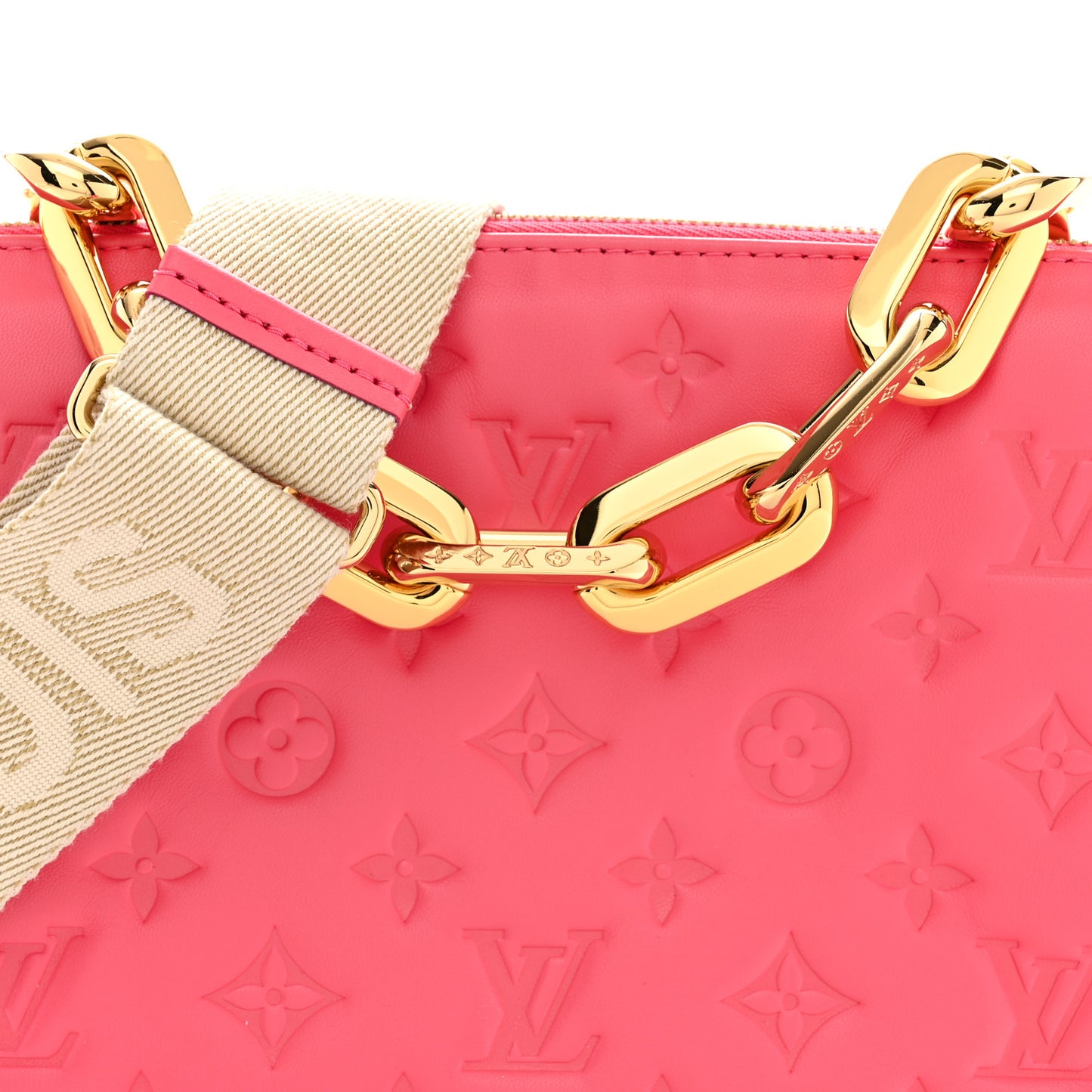 Lambskin Embossed Monogram Coussin PM Pink