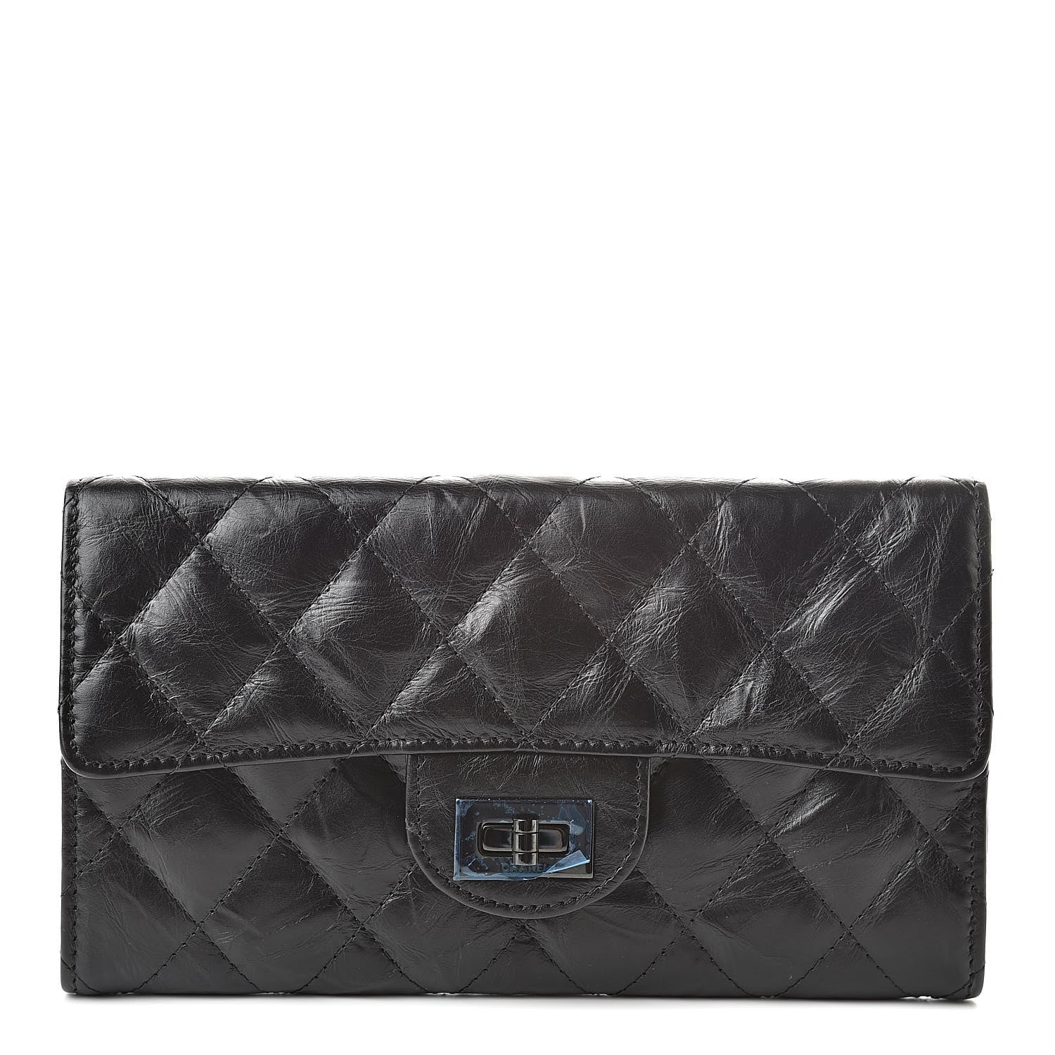 Chanel Aged Calfskin Quilted 2.55 Reissue Flap Wallet So Black 1 of 8