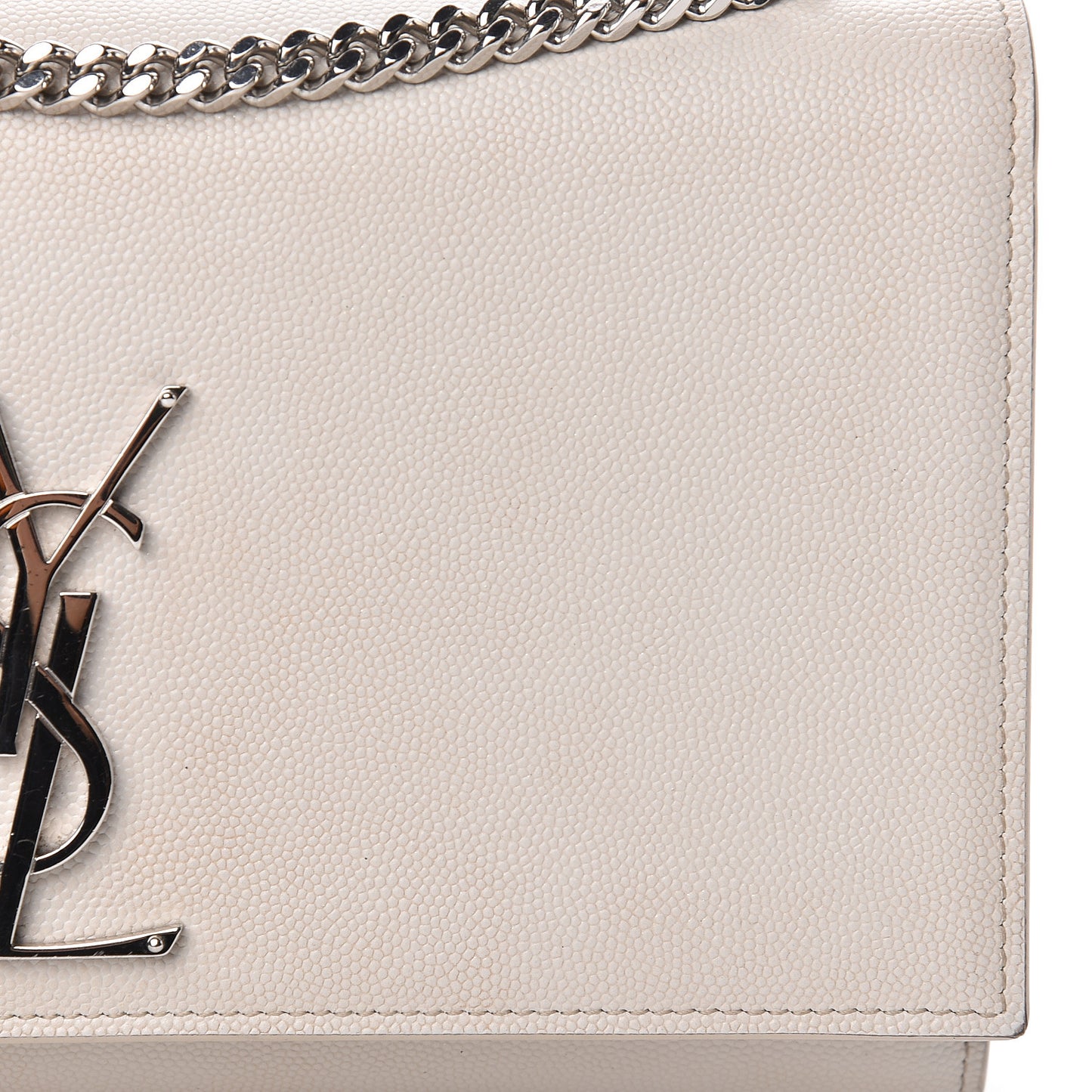 Grain De Poudre Medium Classic Monogram Kate Satchel Icy White