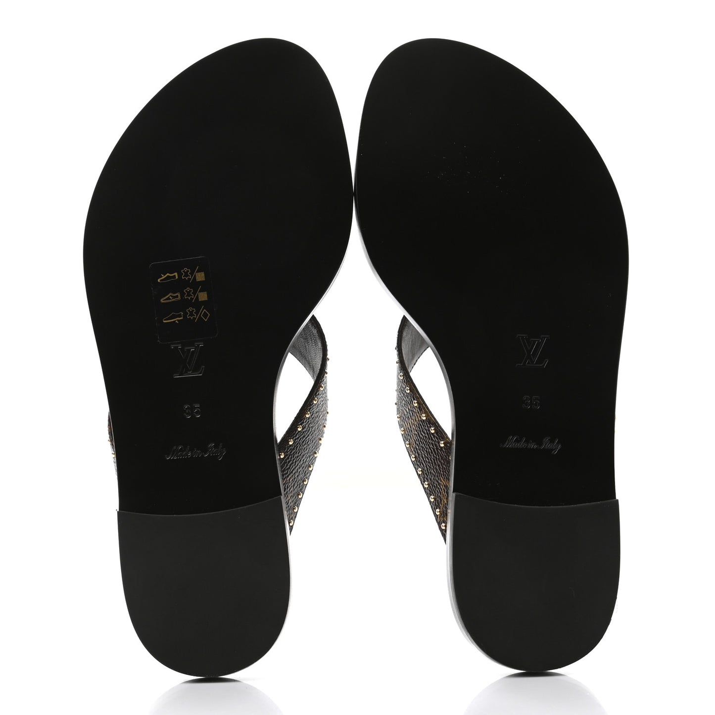 Monogram Sunny Flat Thong Sandals 35 Black