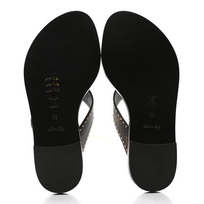 Louis Vuitton Monogram Sunny Flat Thong Sandals 35 Black 5 of 9