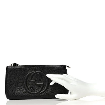 Gucci Pebbled Calfskin Soho Wristlet Black 3 of 10