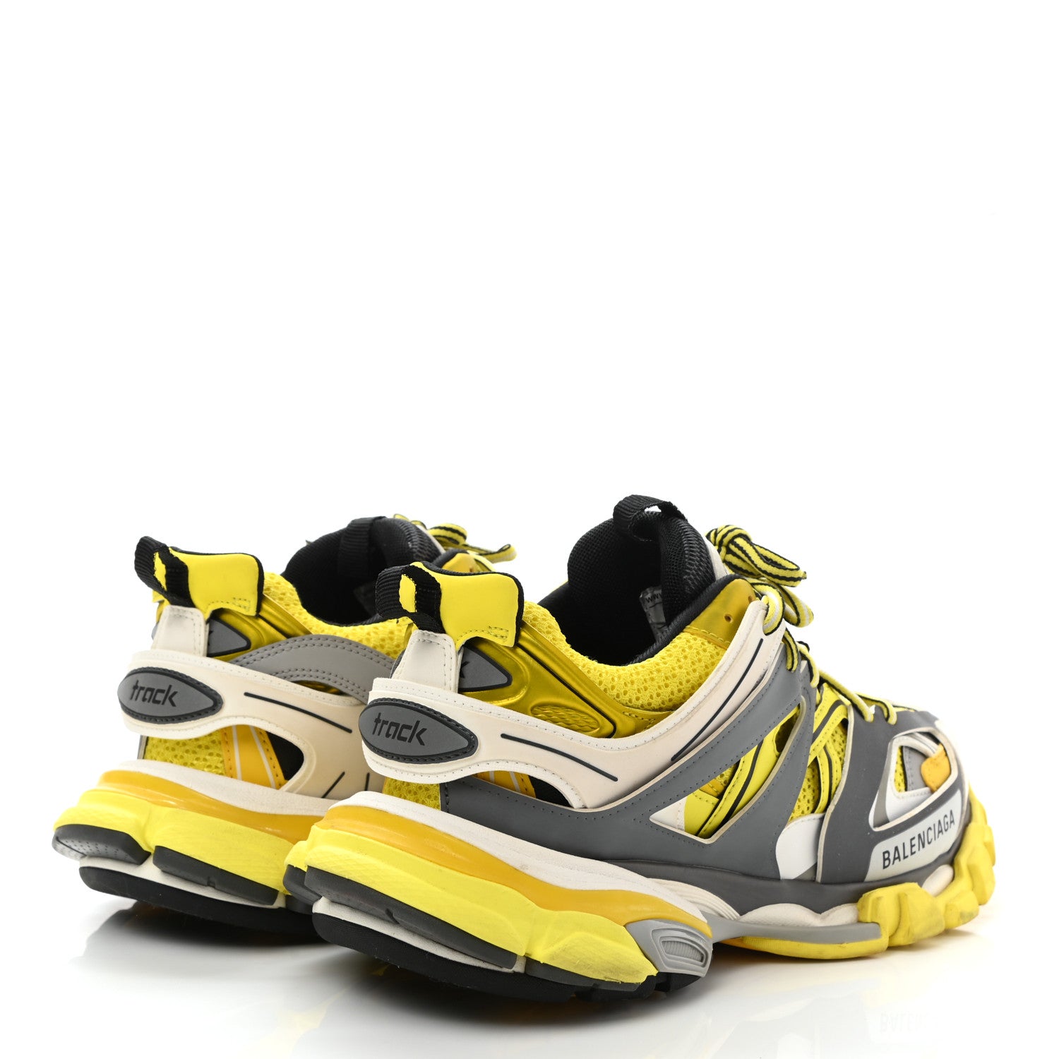Balenciaga Mesh Nylon Womens Track Sneakers 39 Jaune Black White 4 of 10