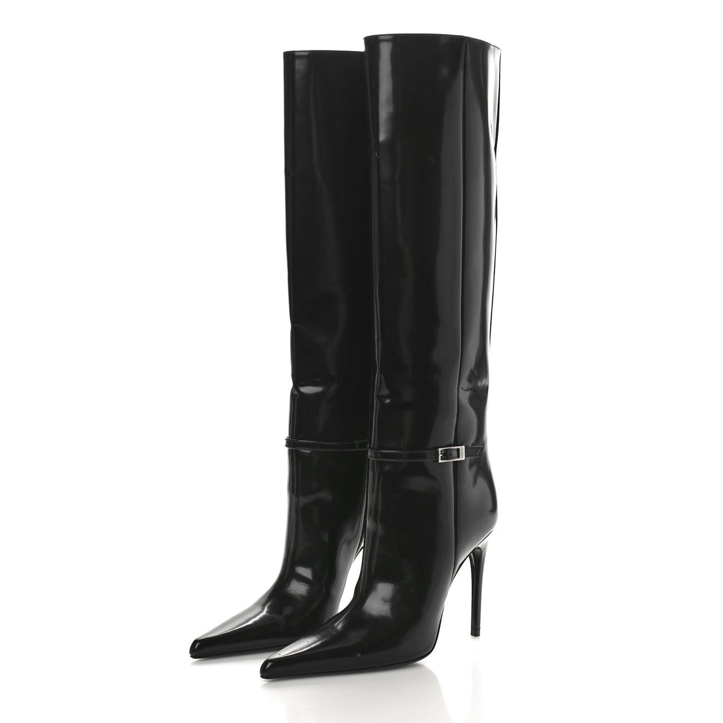 Glazed Calfskin Vendome 110 Boots 36 Black