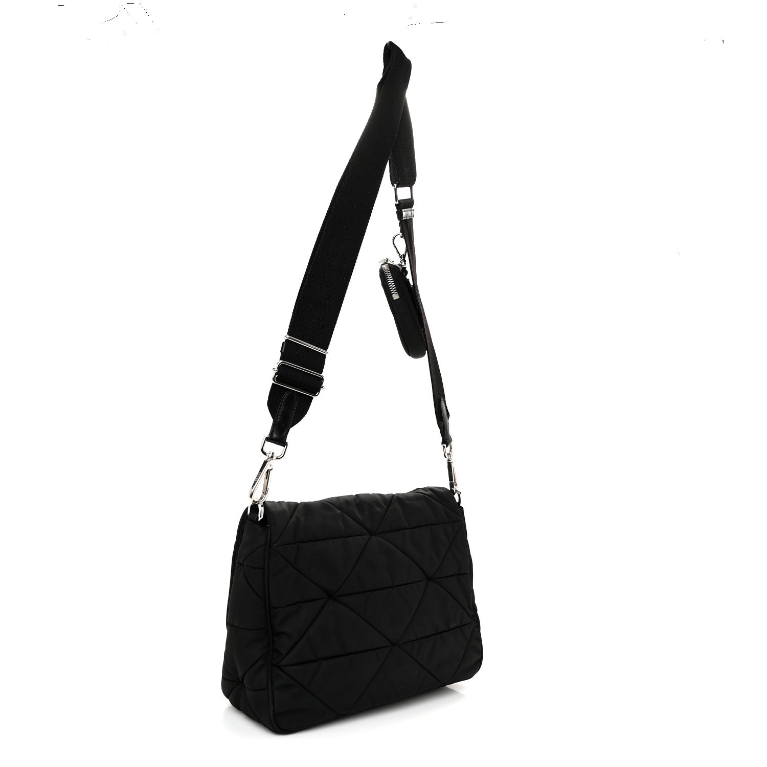Prada Re-Nylon Quilted Padded Flap Shoulder Bag Black 3 of 11