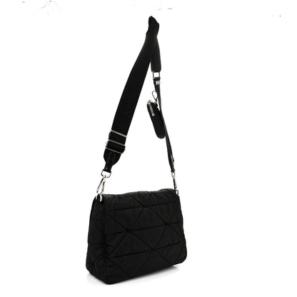 Prada Re-Nylon Quilted Padded Flap Shoulder Bag Black 3 of 11
