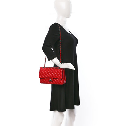 Chanel Lambskin Quilted Medium Double Flap Red 2 of 10