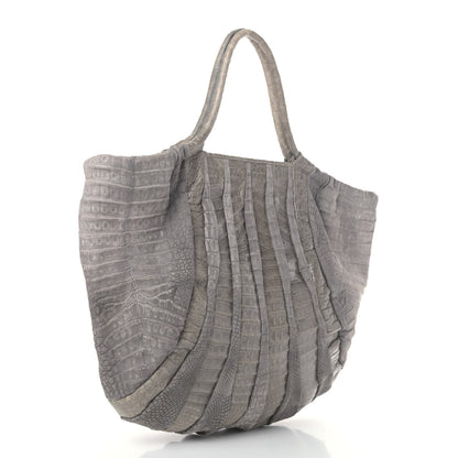 Nancy Gonzalez Crocodile Hobo Grey 2 of 5