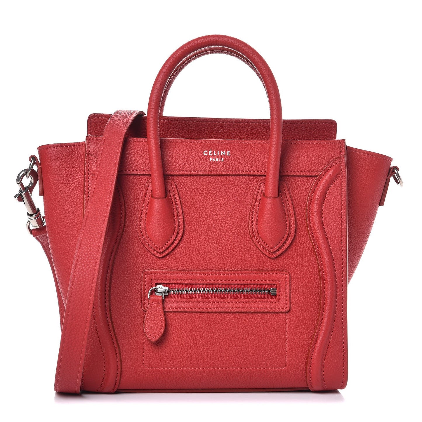 Baby Grained Calfskin Nano Luggage Red