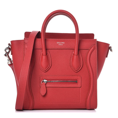Celine Baby Grained Calfskin Nano Luggage Red 1 of 8