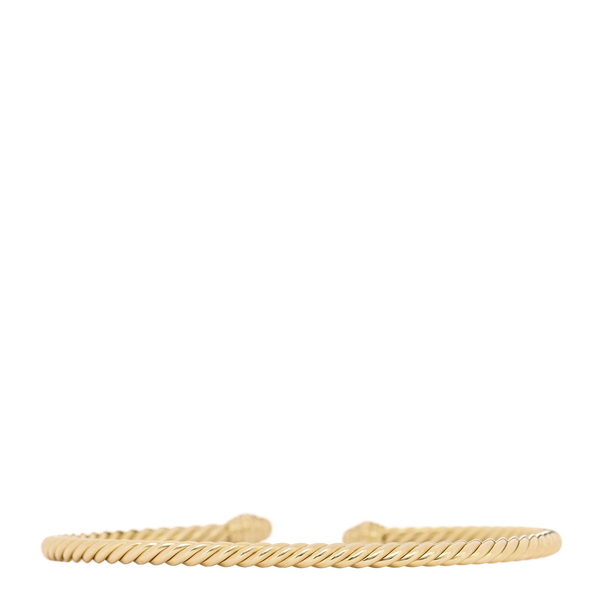 David Yurman 18K Yellow Gold Diamond 3mm Cablespira Bracelet 2 of 3