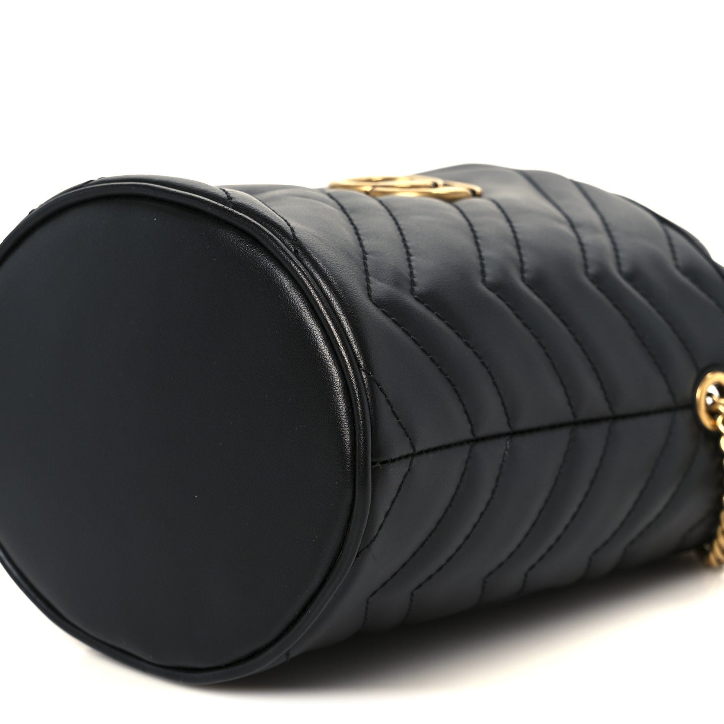 Calfskin Matelasse Mini GG Marmont 2.0 Bucket Bag Black