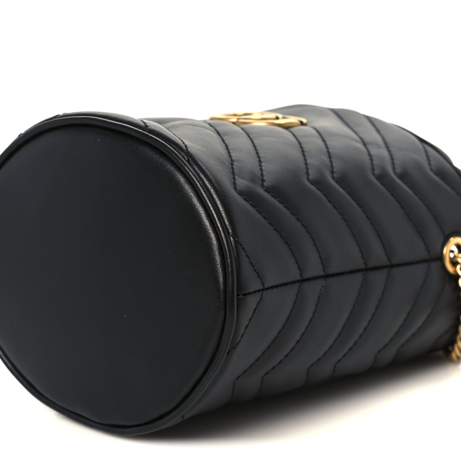 Gucci Calfskin Matelasse Mini GG Marmont 2.0 Bucket Bag Black 10 of 11