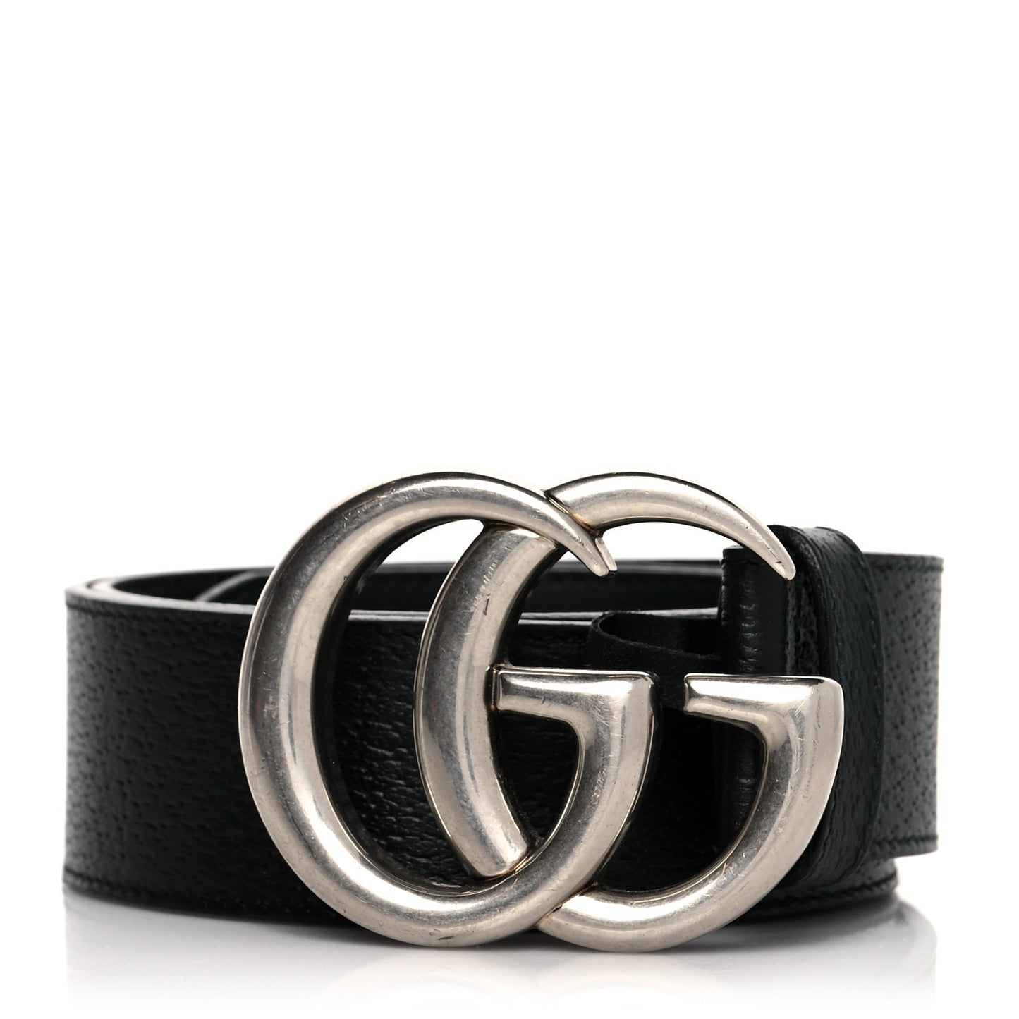 Textured Dollar Calfskin Nickel Double G 40mm Belt 70 28 Black