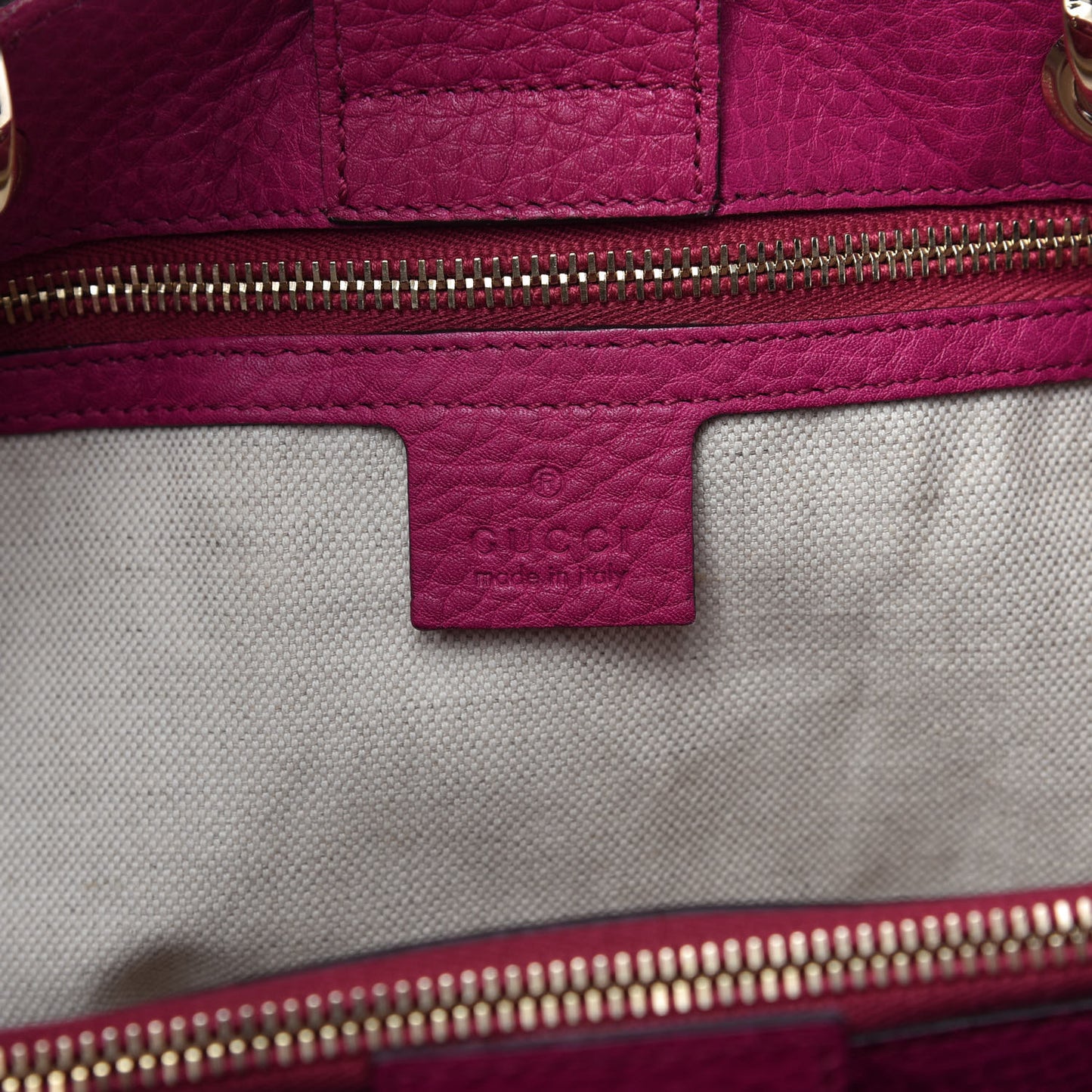 Pebbled Calfskin Medium Bamboo Shopper Tote Bright Bougainvillea