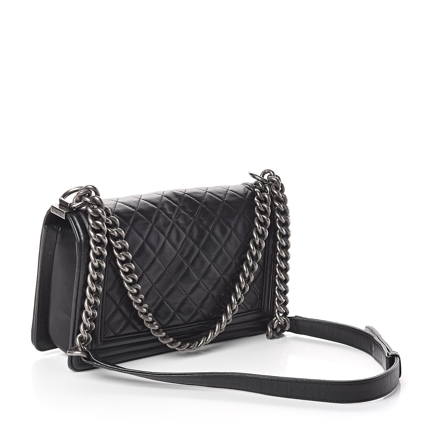 Chanel Lambskin Quilted Medium Boy Flap Black 3 of 10