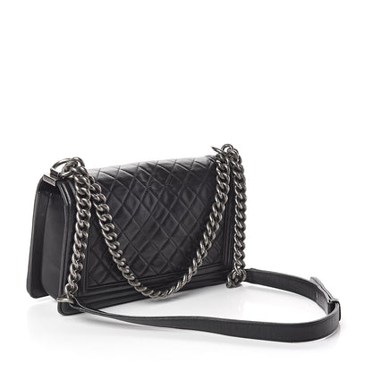 Chanel Lambskin Quilted Medium Boy Flap Black 3 of 10
