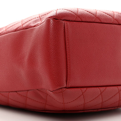 Chanel Caviar Quilted Vertical Grand Shopping Tote GST Red 9 of 11