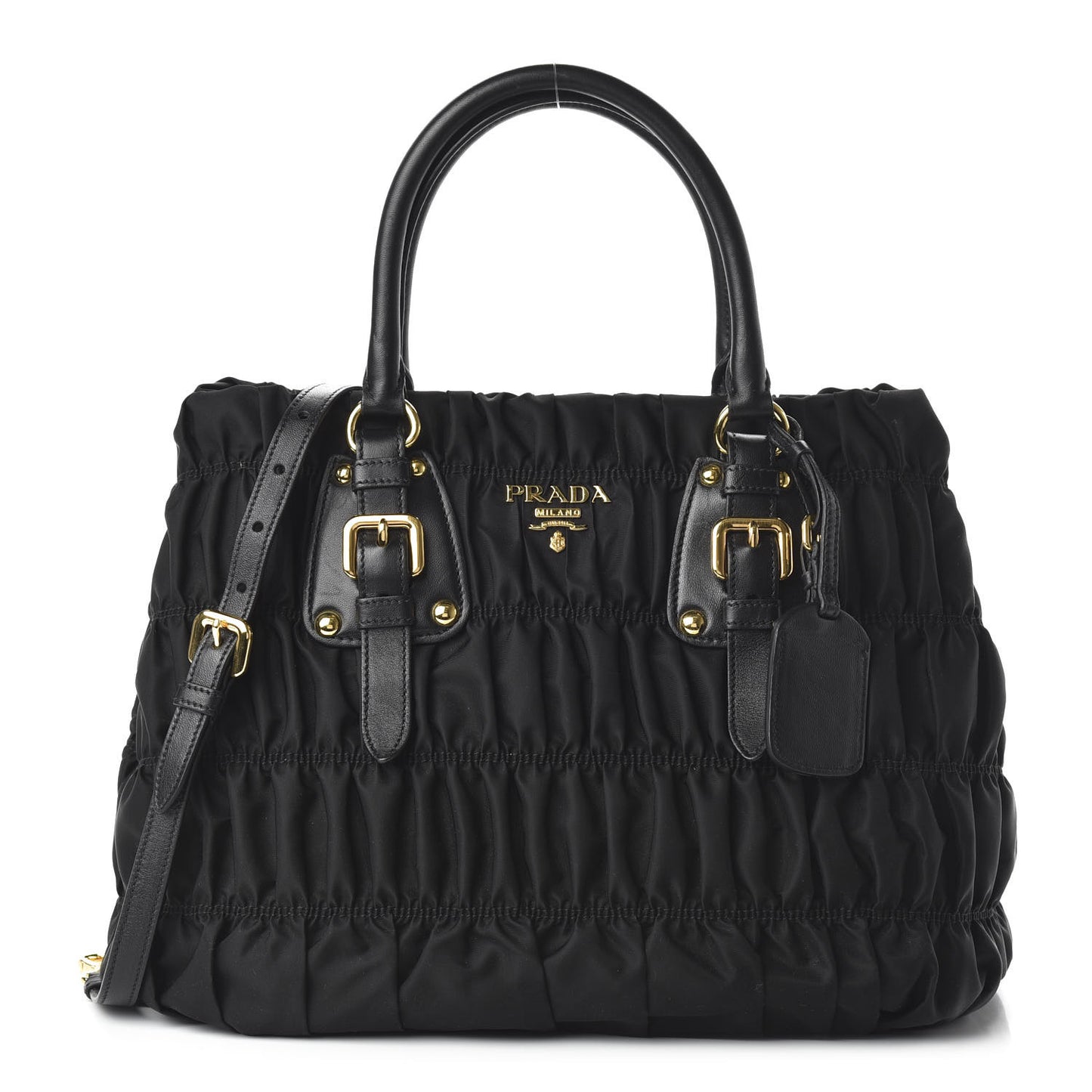 Tessuto Nylon Gaufre Tote Black