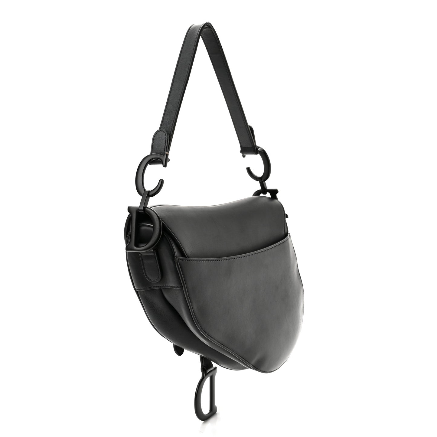 Ultra Matte Calfskin Saddle Bag Black