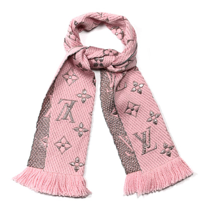 Louis Vuitton Wool Silk Logomania Shine Scarf Pink 1 of 3