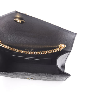 Saint Laurent Grain De Poudre Textured Mixed Matelasse Triquilt Small Monogram Satchel Black 5 of 9