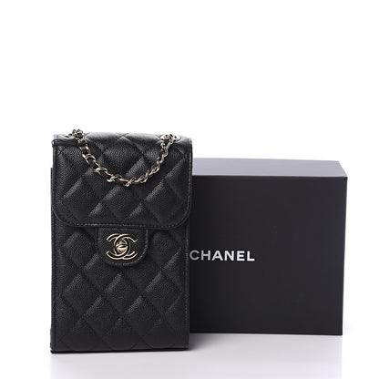 Chanel Caviar Quilted Phone Chain Clutch Black 10 of 10
