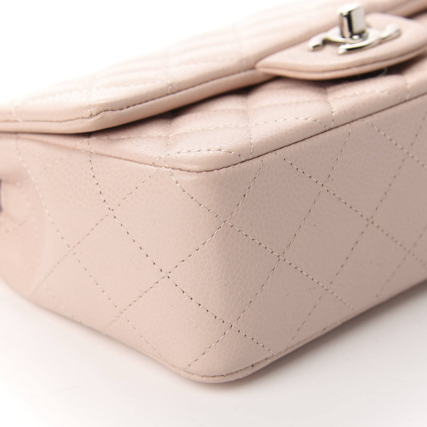 Caviar Quilted Mini Rectangular Flap Light Pink