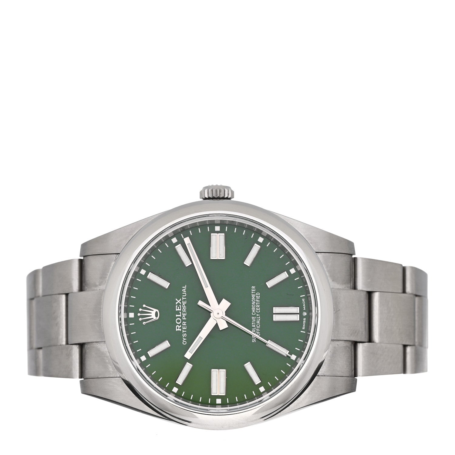 Rolex Stainless Steel 41mm Oyster Perpetual Watch Green 124300 2 of 4
