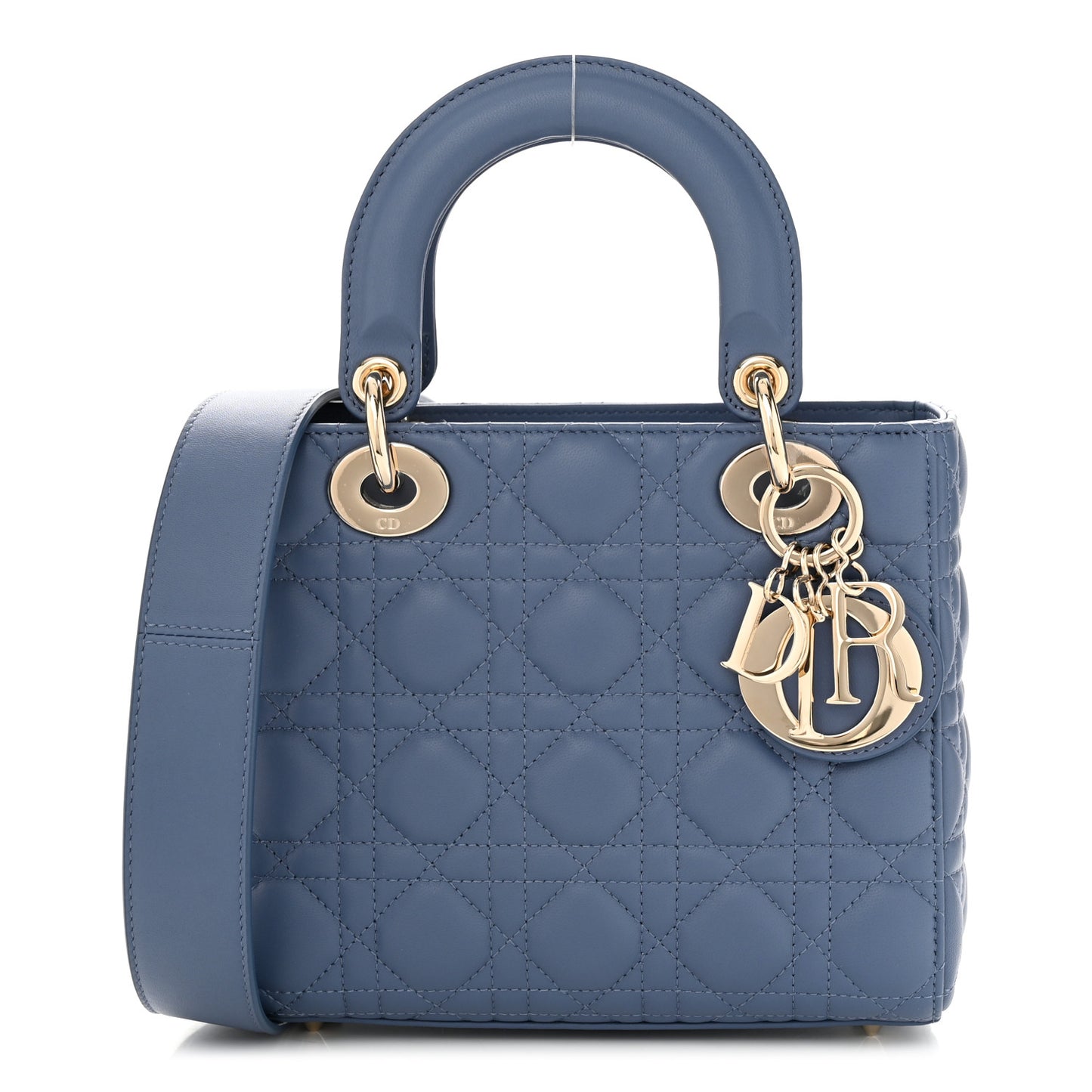 Lambskin Cannage Small Lady Dior Denim